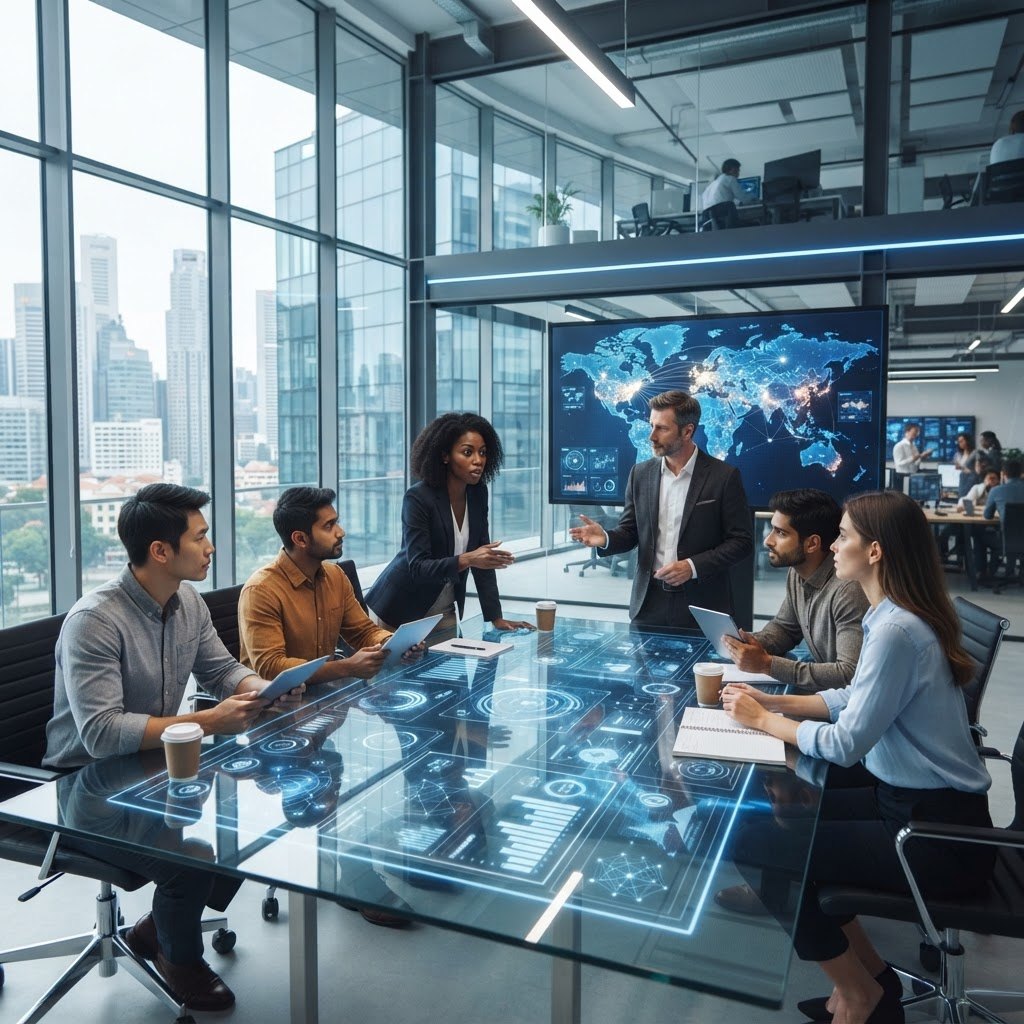 LuckJin international technology team collaborating
